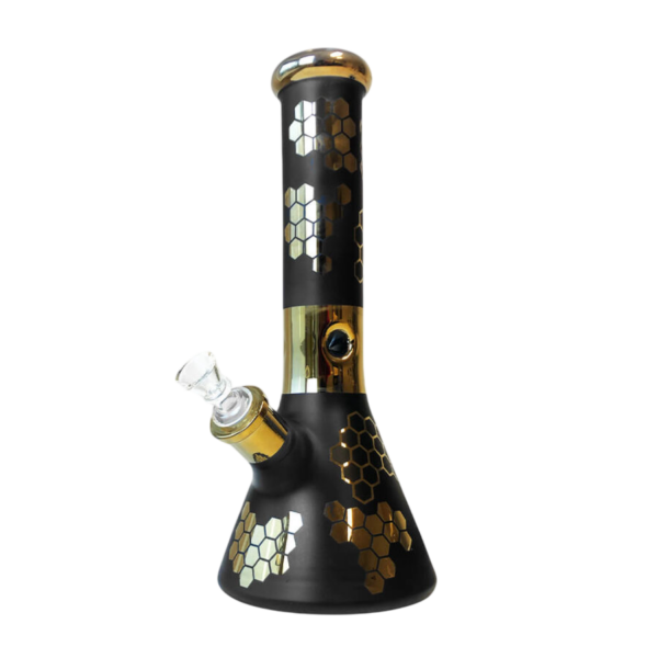 Bong cristal grueso Bee Hexagon - Imagen 3