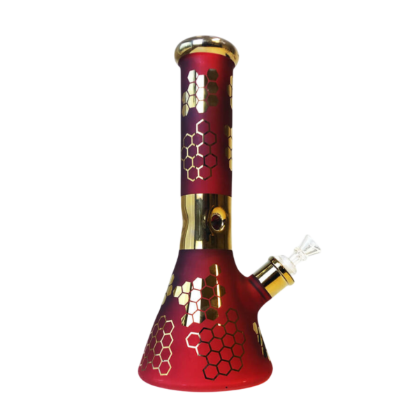 Bong cristal grueso Bee Hexagon - Imagen 2