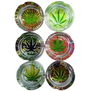 Cenicero Cristal Hojas Cannabis